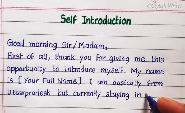 self introduction in interview